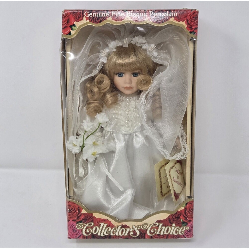 Collector's Choice DanDee Bride Porcelain Doll NIB‎ COA Limited Edition 1990s